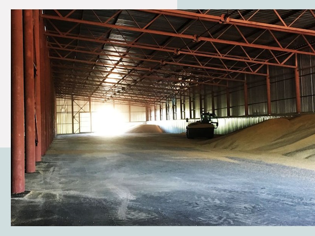 Строительство зернохранилищ в Полысаеве