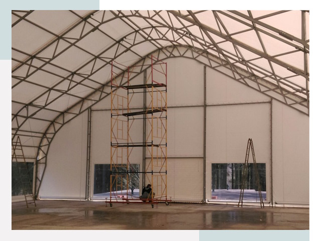 Шатровые ангары в Полысаеве