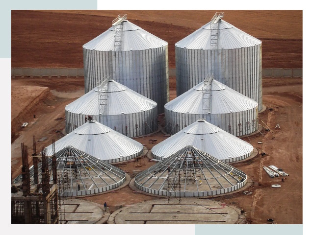 Строительство зерновых силосов в Полысаеве