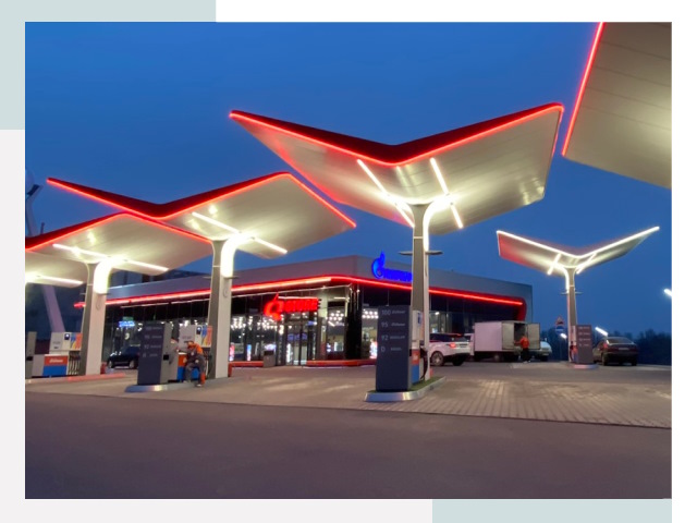 Навесы для АЗС в Полысаеве