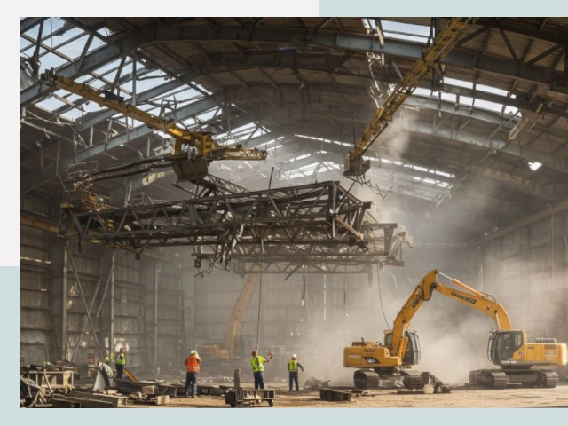 Демонтаж ангаров в Полысаеве от 617 руб. за м²