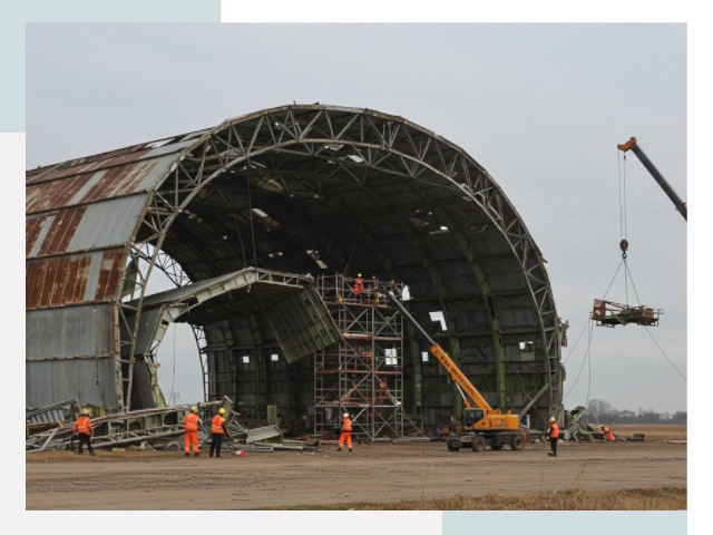 Демонтаж ангаров в Полысаеве