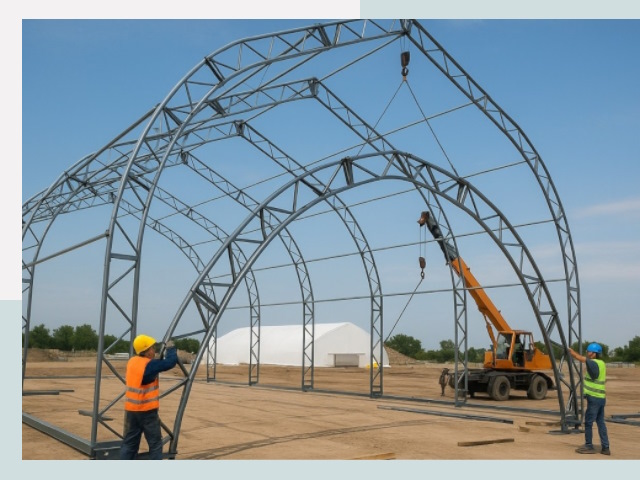 Монтаж ангаров в Полысаеве от 617 руб. - Надежно и быстро